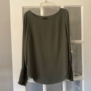 Ann Taylor Olive Longsleeve Blouse